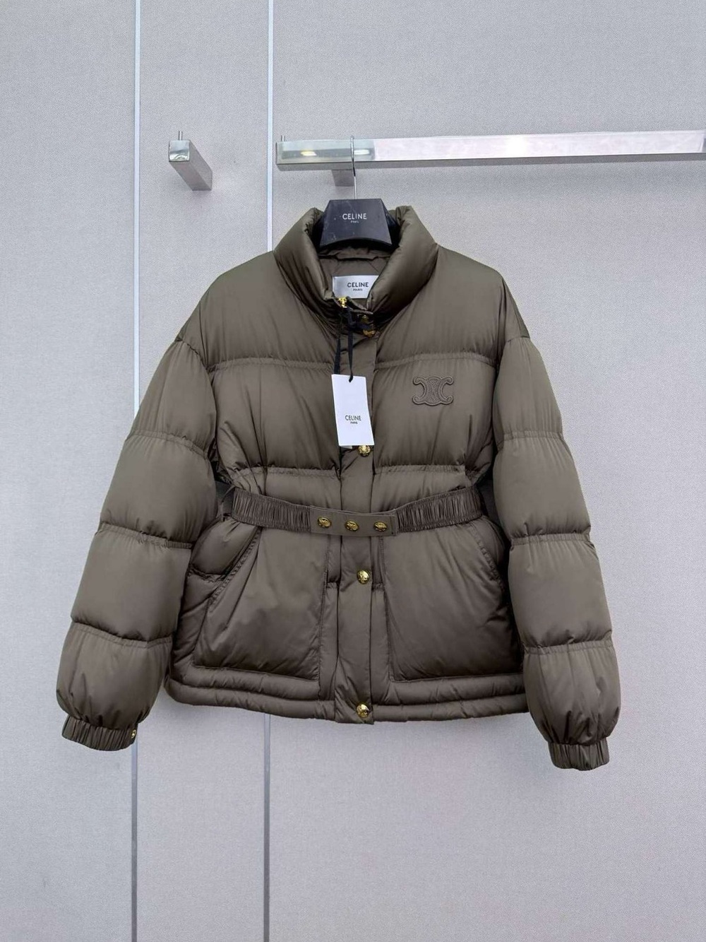 🤎 Celine Triomphe Belted Puffer Down Jacket